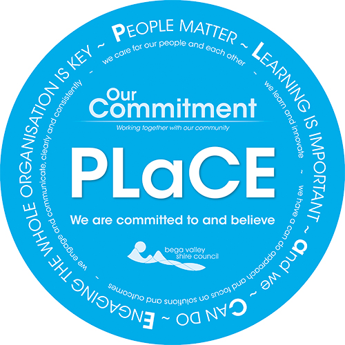 Bega Valley Shire Council's values.