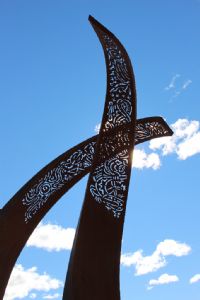 The Two Rivers Sculpture in Littleton Gardens will soon have lightening and an information plaque installed.