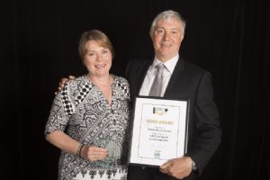 Gold Award winners Rob and Lesley White of Tathra Beach House Apartments