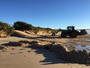 Repair works at Pambula Beach following last weekend’s East Coast Low