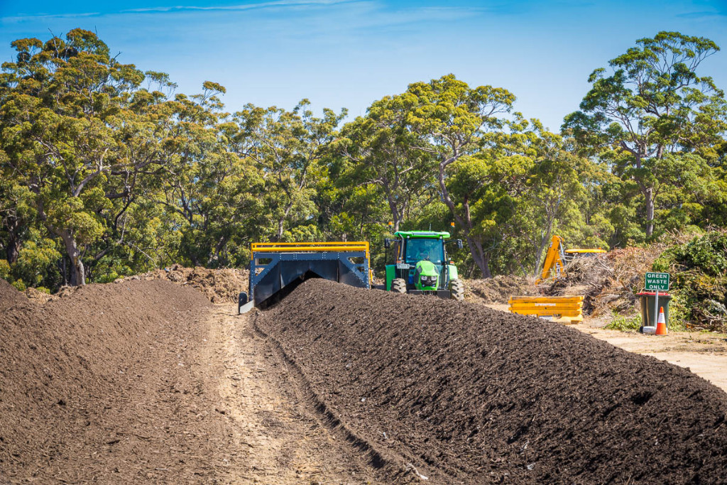 Image of compost being made a council's waste facility.